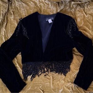 ✨Vintage Alex Evenings Velvet beaded jacket✨